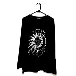 SHEIN Black Sun & Moon “La Soleil et La lune” Long Sleeve Shirt